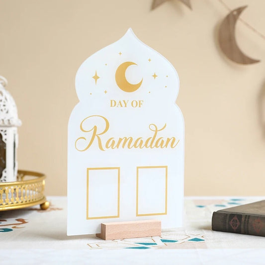 Ramadan Acrylic Sign Tracking Day and Time